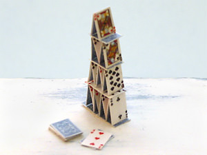 miniature house of cards